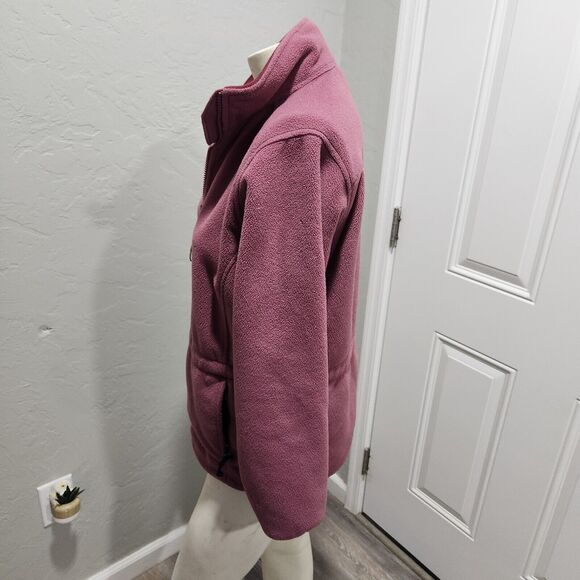 L.L. Bean Fleece Full Zip Up Anorak Jacket Mauve Womens SZ Small Winter Gorpcore - Picture 5 of 7